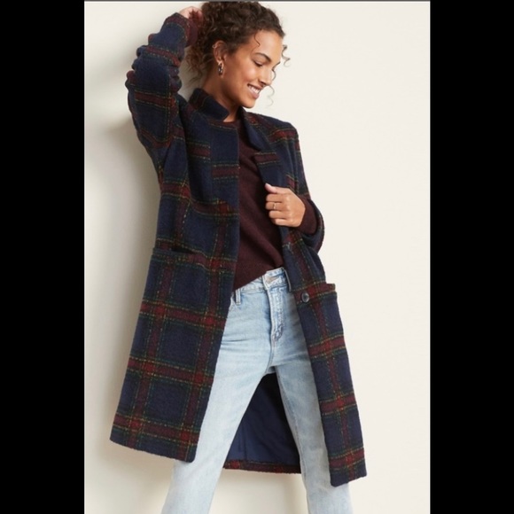 old navy womens plaid coat